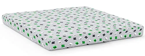 Jay Franco Minecraft Fight Back Spannbettlaken für Doppelbett, 100 % Baumwolle