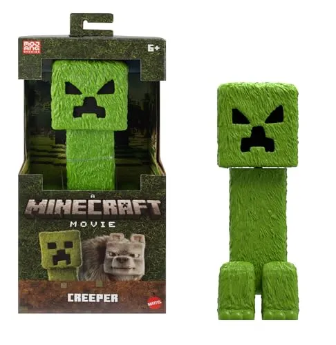 Mattel Minecraft Große Actionfiguren, 30 cm große, bewegliche Creeper-Sammelfigur, inspiriert von Ein Minecraft Film, JFR66, Mehrfarbig
