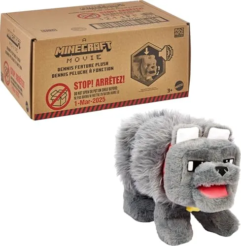 Mattel Minecraft Interaktives Plüschtier Dennis der Wolf