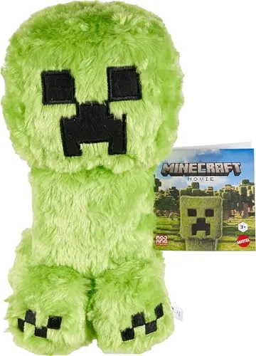 Mattel Minecraft Plüschspielzeug, weiche Creeper-Puppe zum Sammeln, inspiriert von der Figur aus EIN Minecraft Film, ca. 20 cm, JFP58