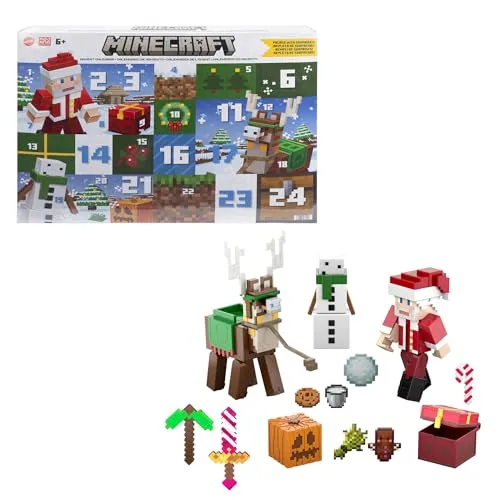 Minecraft Adventskalender, 3 Actionfiguren im 8-cm-Maßstab