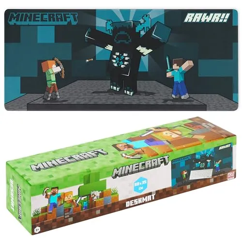 Minecraft Schreibtischunterlage Kinder, Rutschfeste Desk Mat 80x35cm (Blau)
