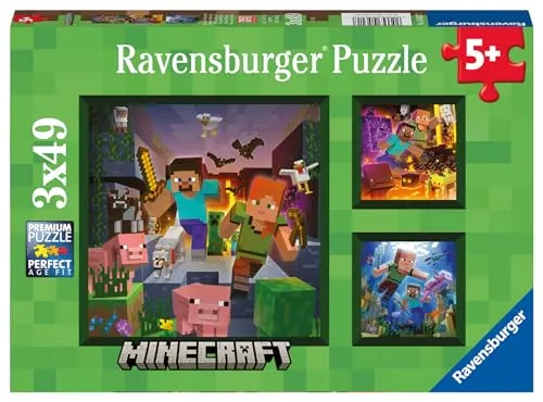 Ravensburger Puzzle Minecraft Biomes - 3x49 Teile Puzzle ab 5 Jahre