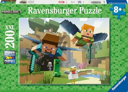 Ravensburger Puzzle Minecraft Tierische Abenteuer - 200 XXL Teile