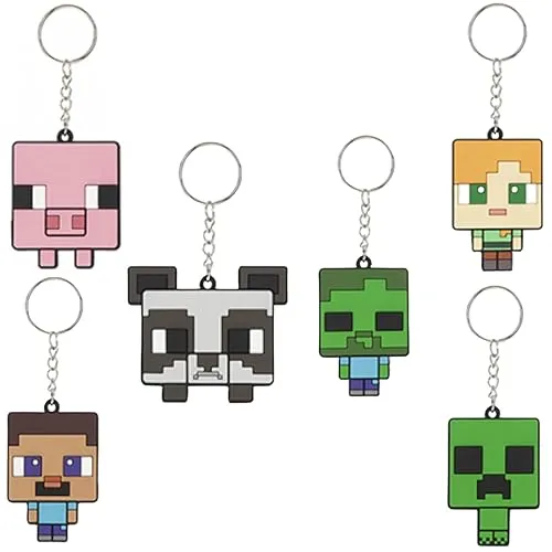 SRV Hub Minecraft Schlüsselanhänger-Set für Kinder, weicher PVC, Partyzubehör