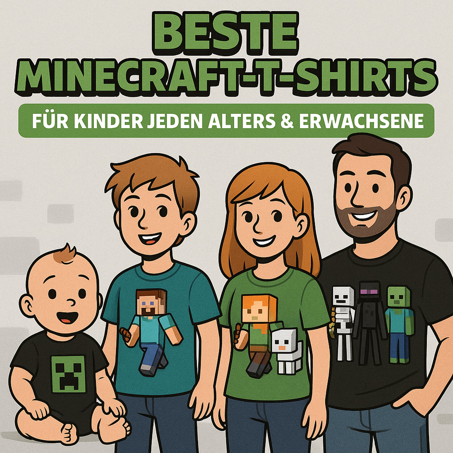 Minecraft-T-Shirts fĂŒr Kinder und Erwachsene