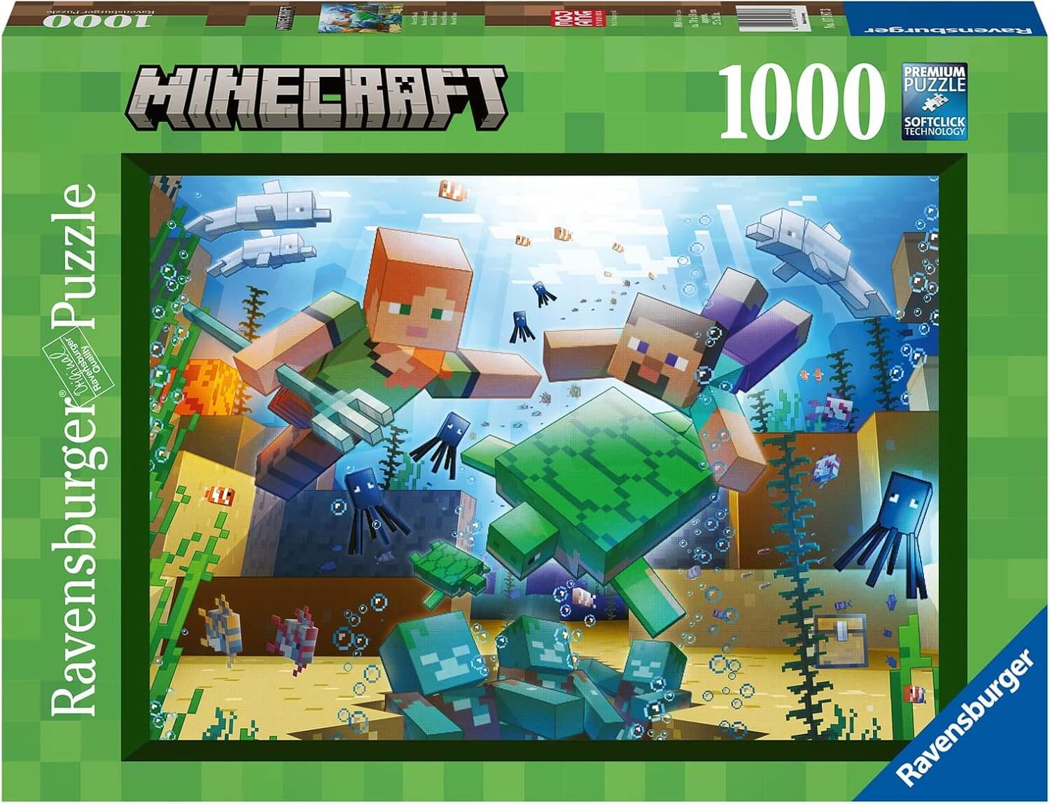 Ravensburger Puzzle 12000421 - Minecraft Mosaic - 1000 Teile Puzzle für Erwachsene und Kinder ab 14 Jahren, Minecraft Puzzle, Minecraft Geschenke