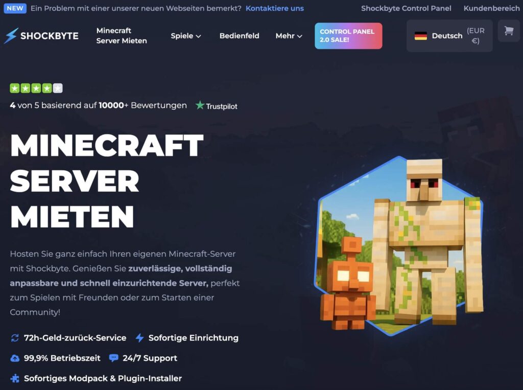 shockbyte - günstige Minecraft-Server aus Australien